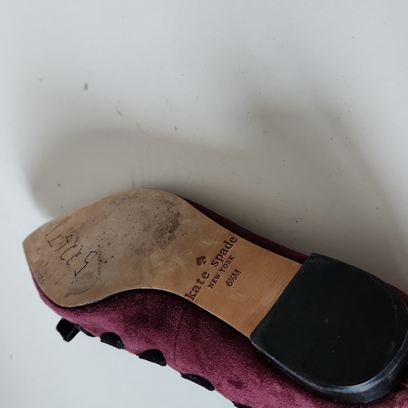 KATE SPADE | Kalani Flats Pointed Toe Red Black Sz 6.5M - Picture 5 of 5